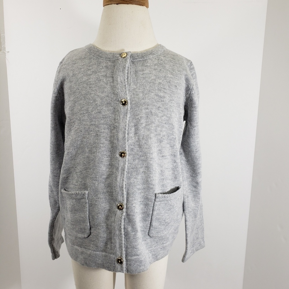 Gymboree Girls Gray Cardigan with Gold Buttons 3T